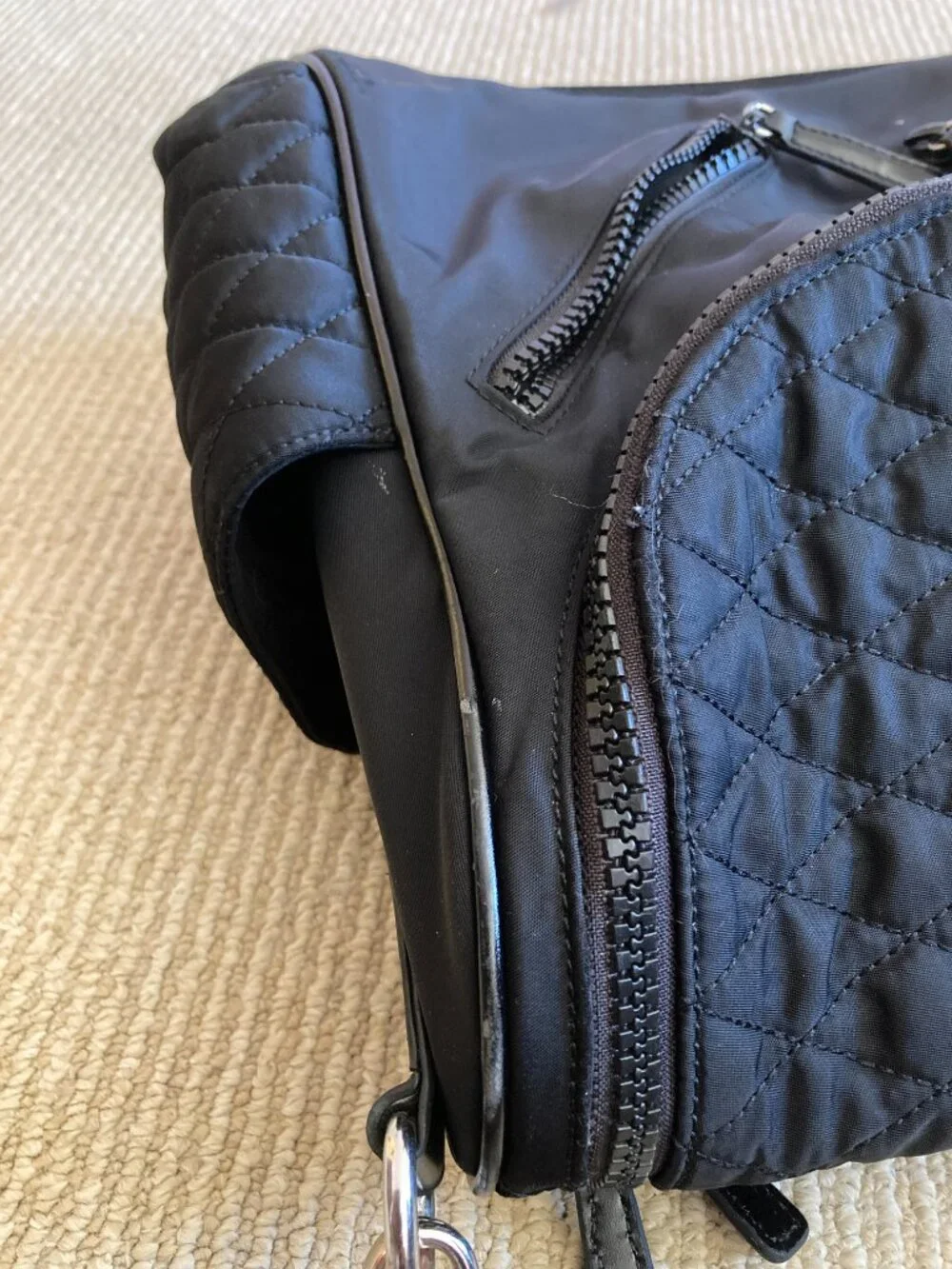Rebecca Minkoff Jude Quilted Nylon Baby Diaper Bag $295 Black - #2221